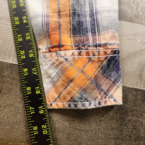 BKE Vintage Plaid Pearl Snap-Button Shirt - Men's Size M - Western Style - Picture 5 of 8